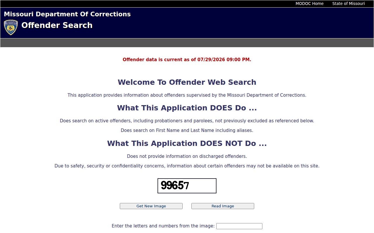 Ste. Genevieve County criminal records MODOC offender search