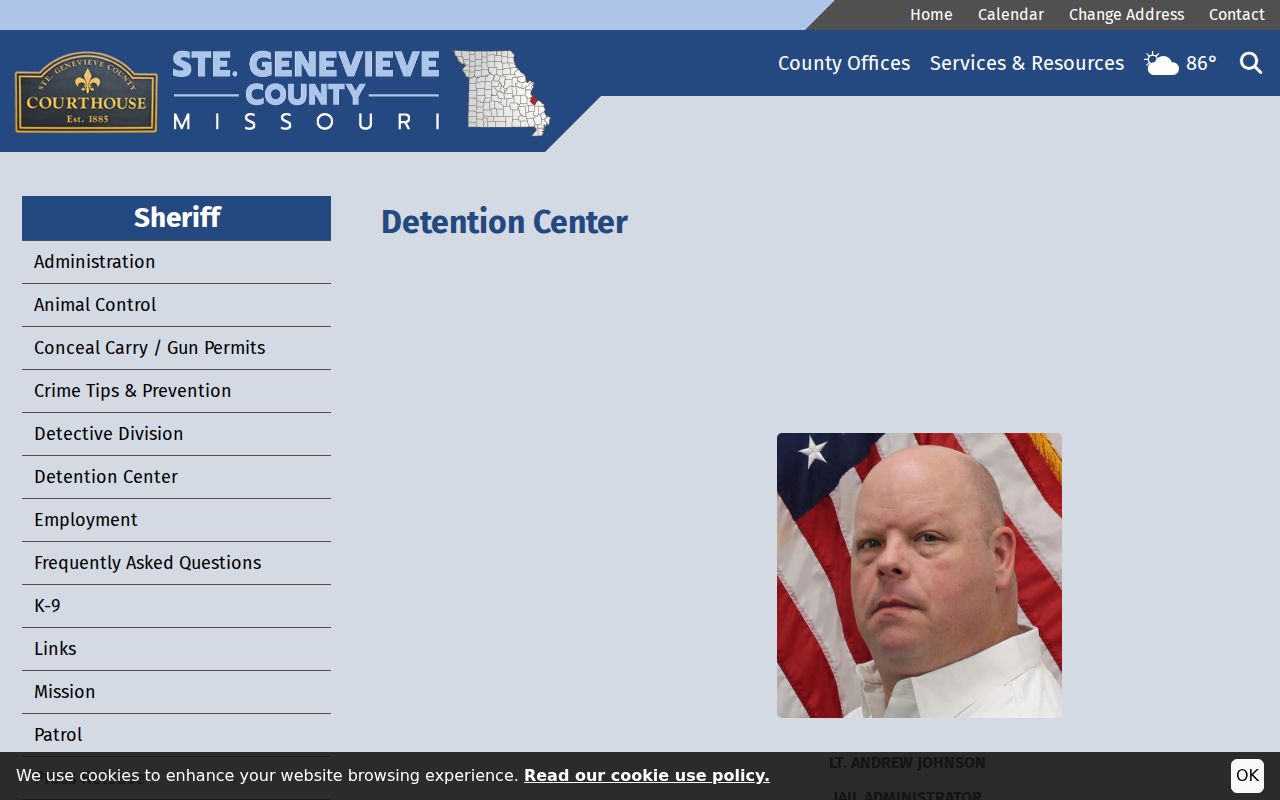 Ste. Genevieve County arrest history detention center information