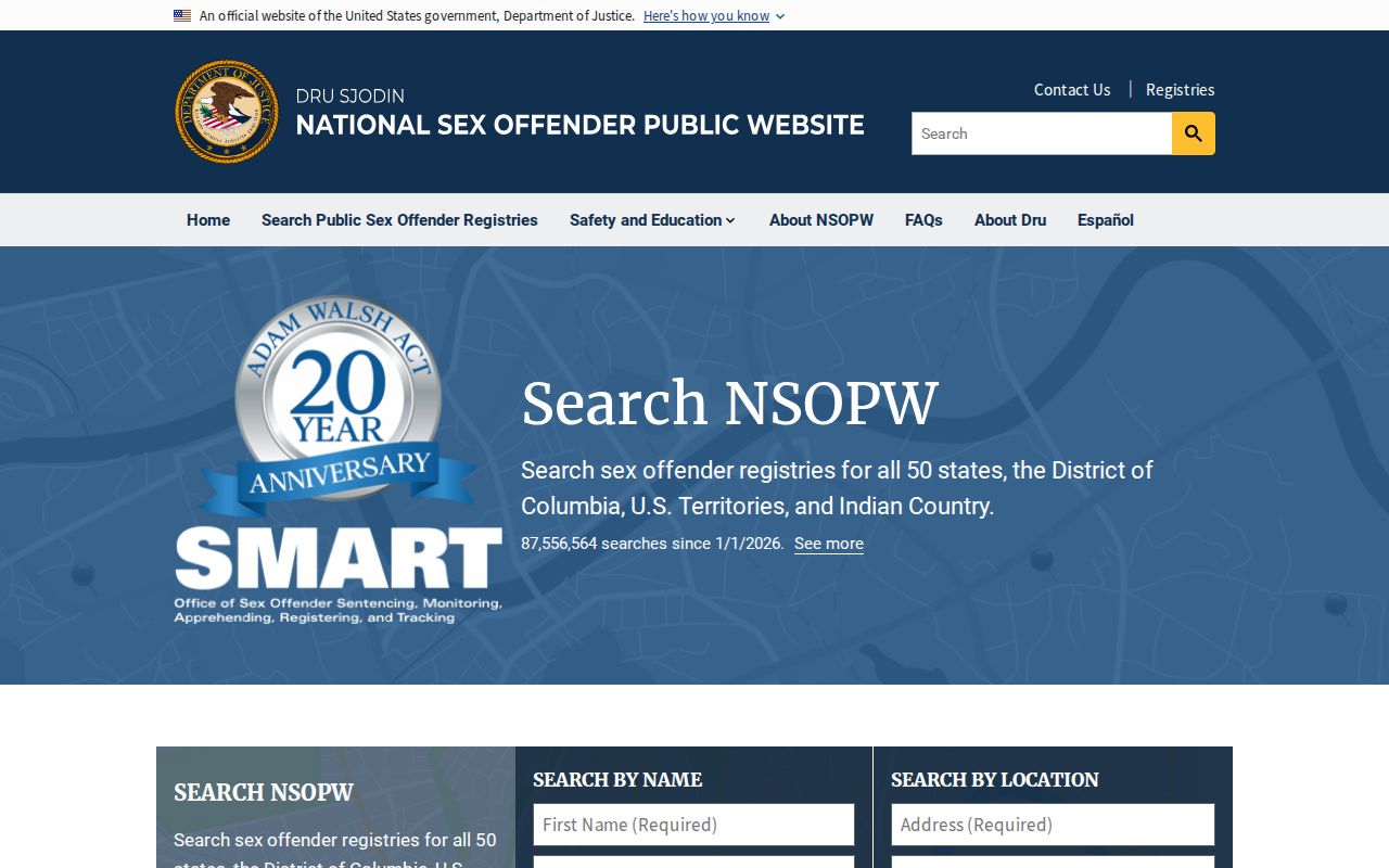 National registry search for Ste. Genevieve County sex offender checks
